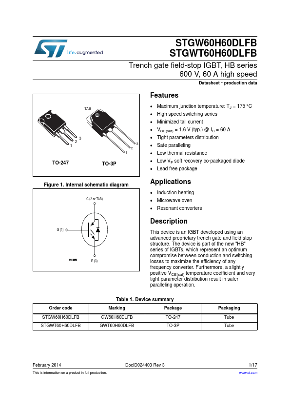 STGW60H60DLFB