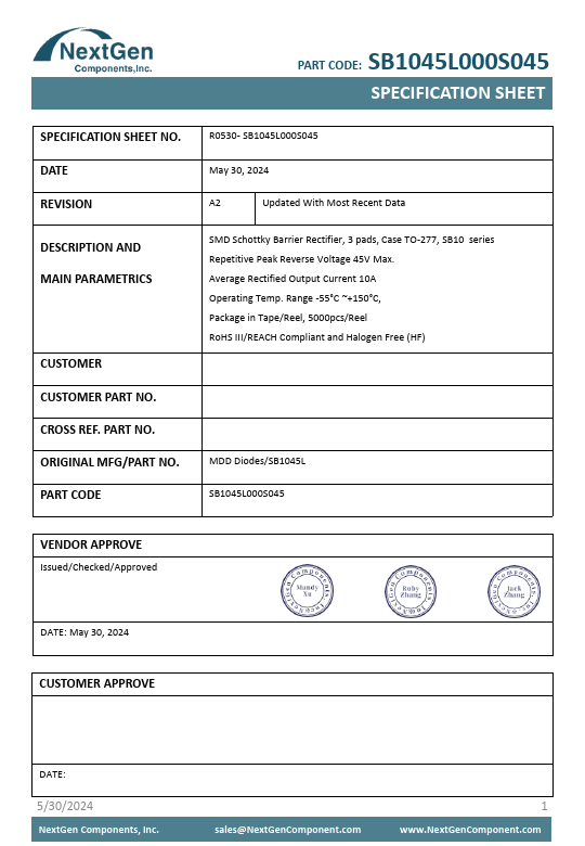 SB1045L000S045 Datasheet Preview