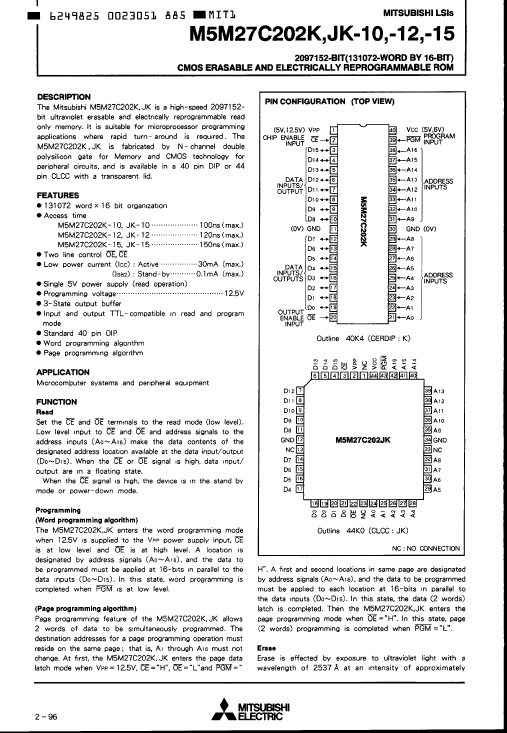 M5M27C202JK-12