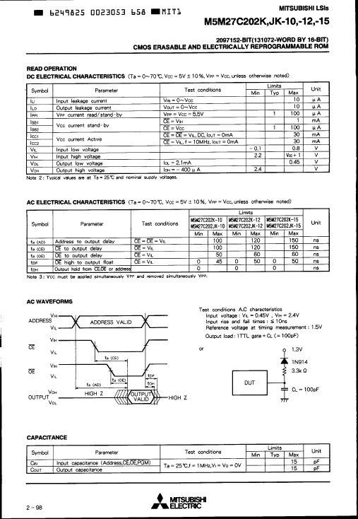 M5M27C202JK-12