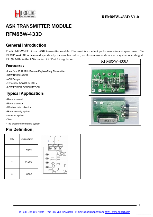 RFM85W-433D