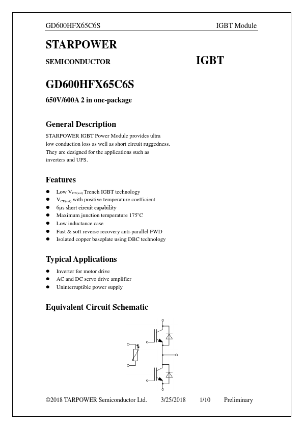 GD600HFX65C6S Datasheet Preview