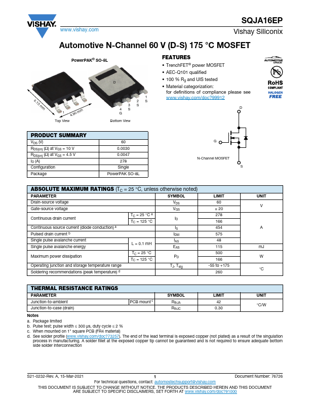 SQJA16EP Datasheet Preview