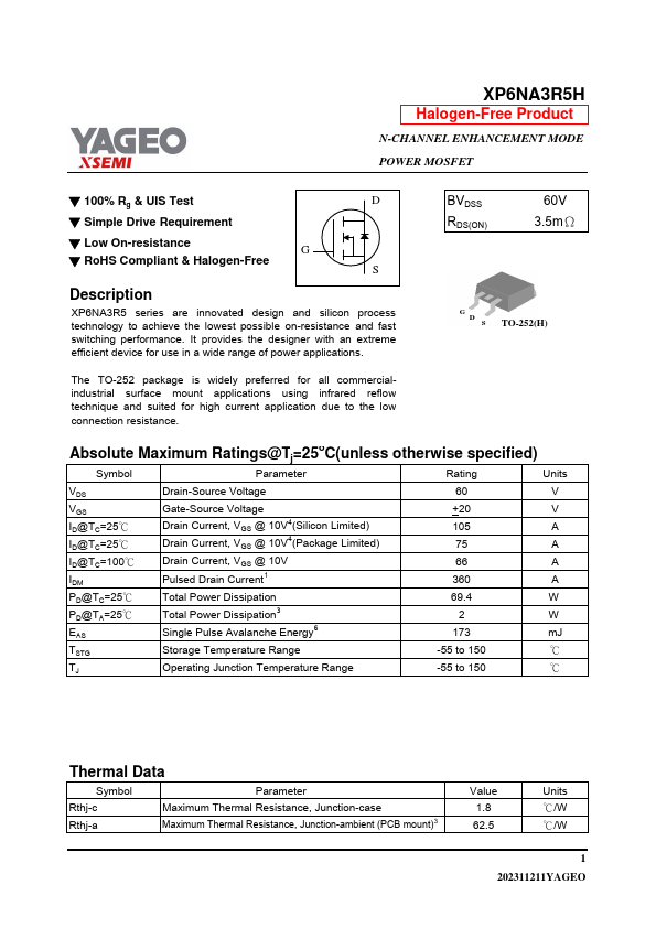 XP6NA3R5H Datasheet Preview