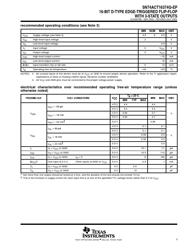 SN74ACT16374-EP