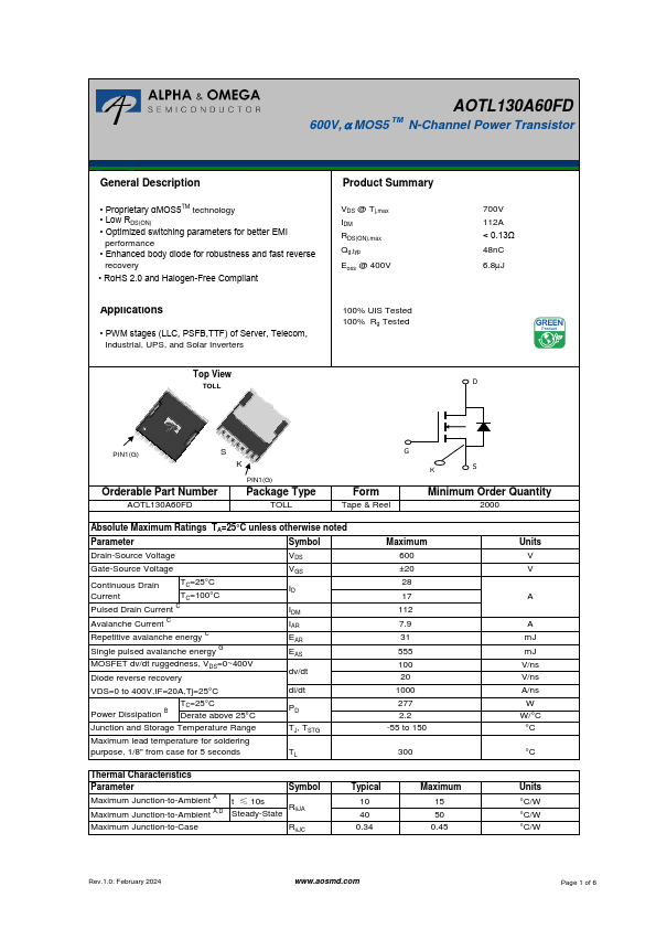 AOTL130A60FD