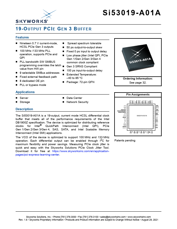Si53019-A01A Datasheet Preview