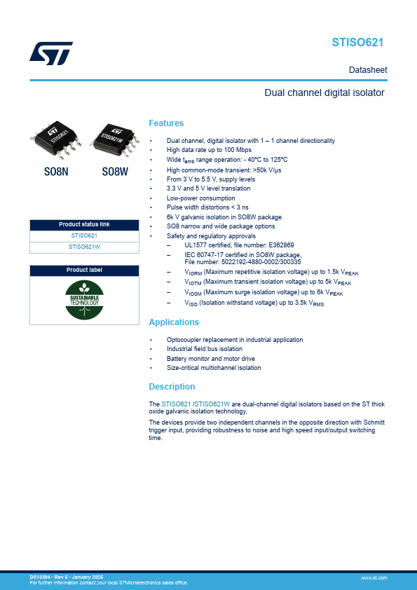 STISO621 Datasheet Preview