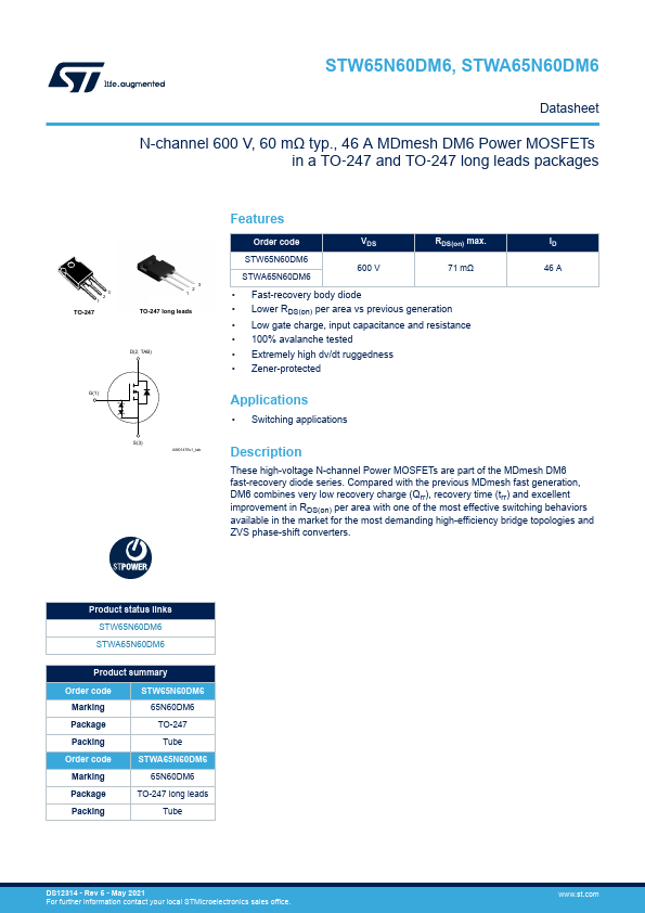 STWA65N60DM6