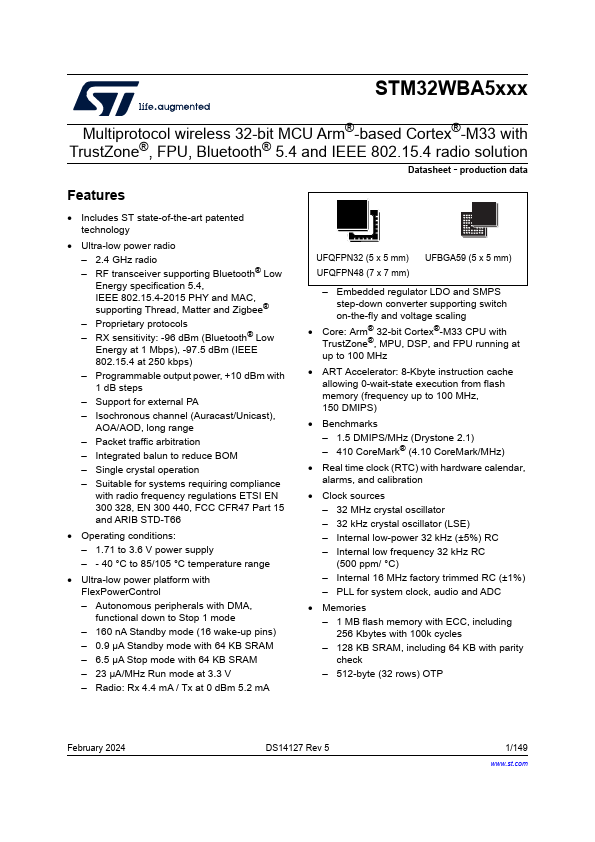 STM32WBA55UE