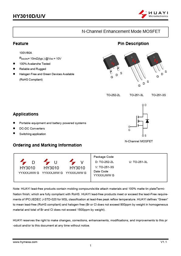 HY3010V Datasheet Preview