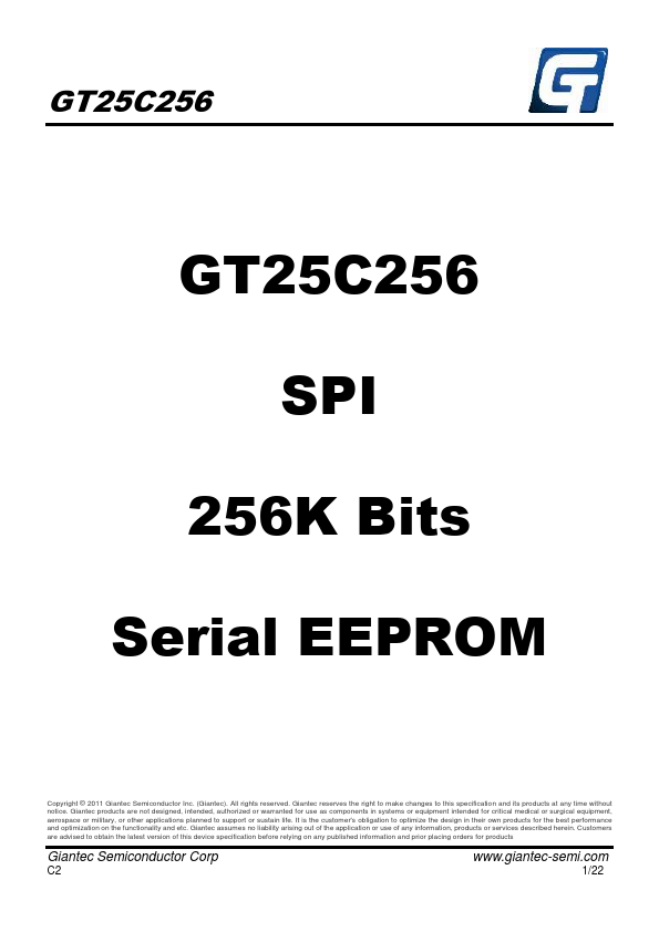 GT25C256 Datasheet Preview