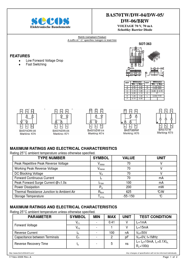 BAS70DW-06