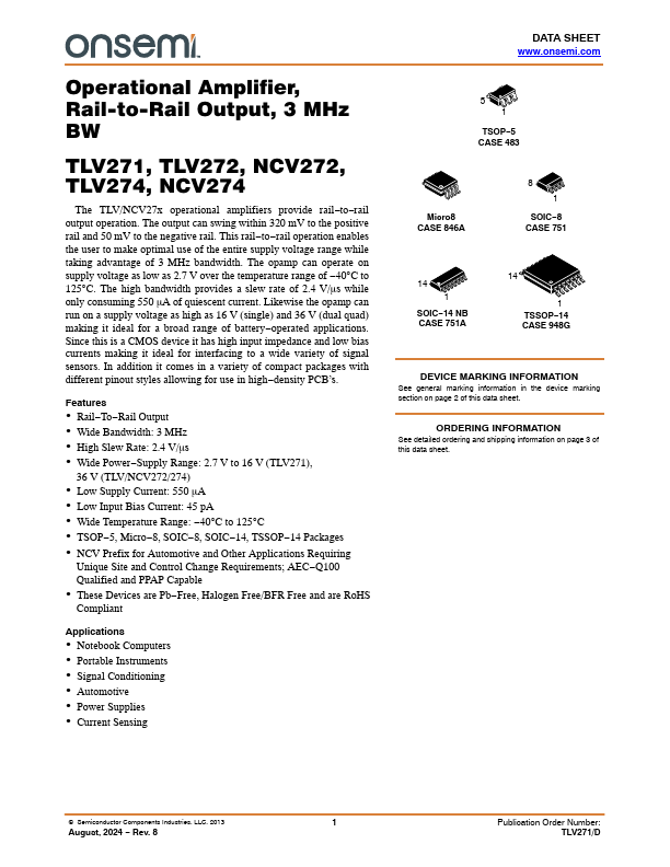 TLV271 Datasheet Preview