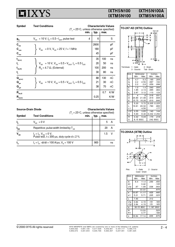 IXTM5N100A