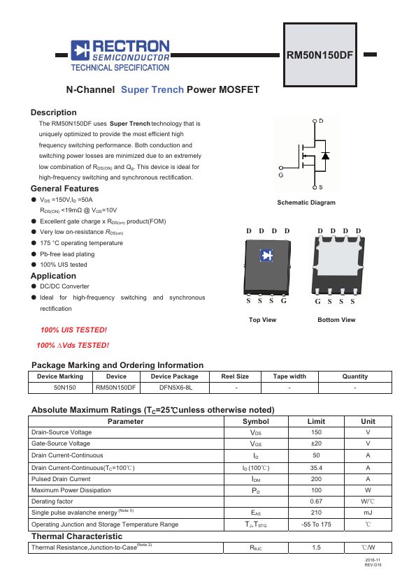RM50N150DF Datasheet Preview