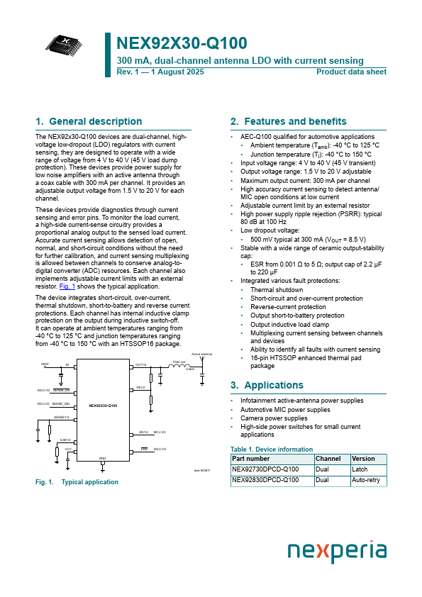 NEX92X30-Q100 Datasheet Preview