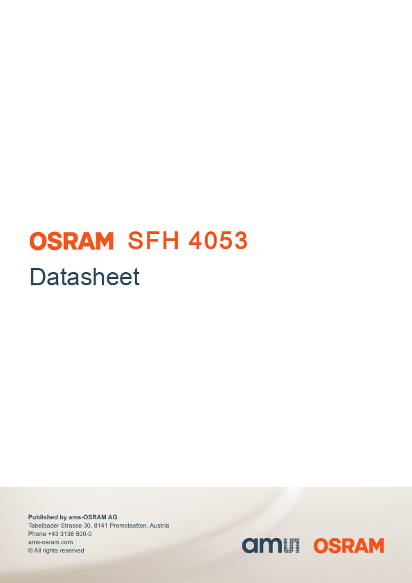 SFH4053 High Power Infrared Emitter by OSRAM - Datasheet Preview