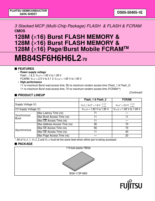 MB84SF6H6H6L2-70