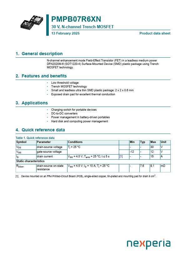PMPB07R6XN Datasheet Preview