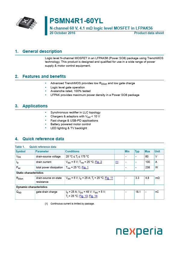 PSMN4R1-60YL