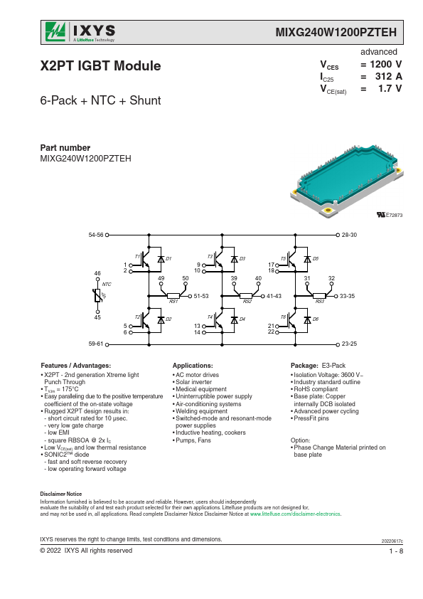 MIXG240W1200PZTEH Datasheet Preview