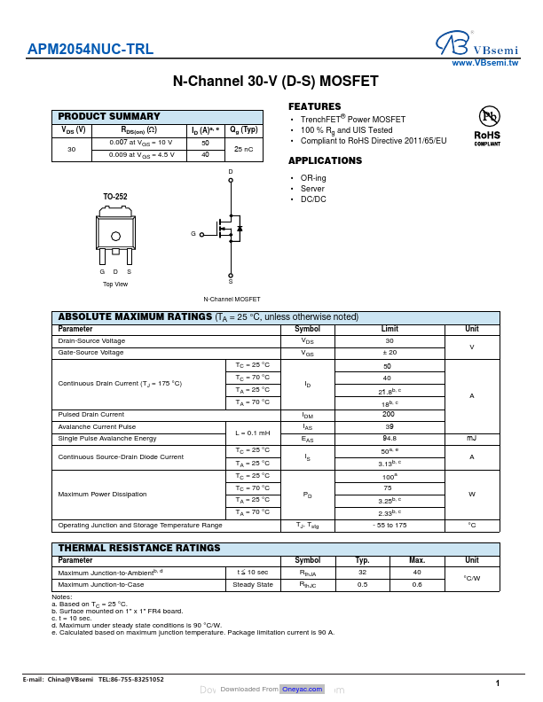 APM2054NUC-TRL Datasheet Preview
