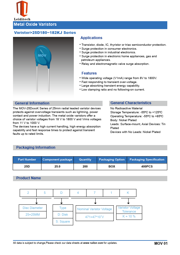 25D561K Datasheet Preview