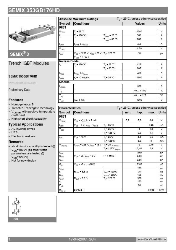 SEMIX353GB176HD