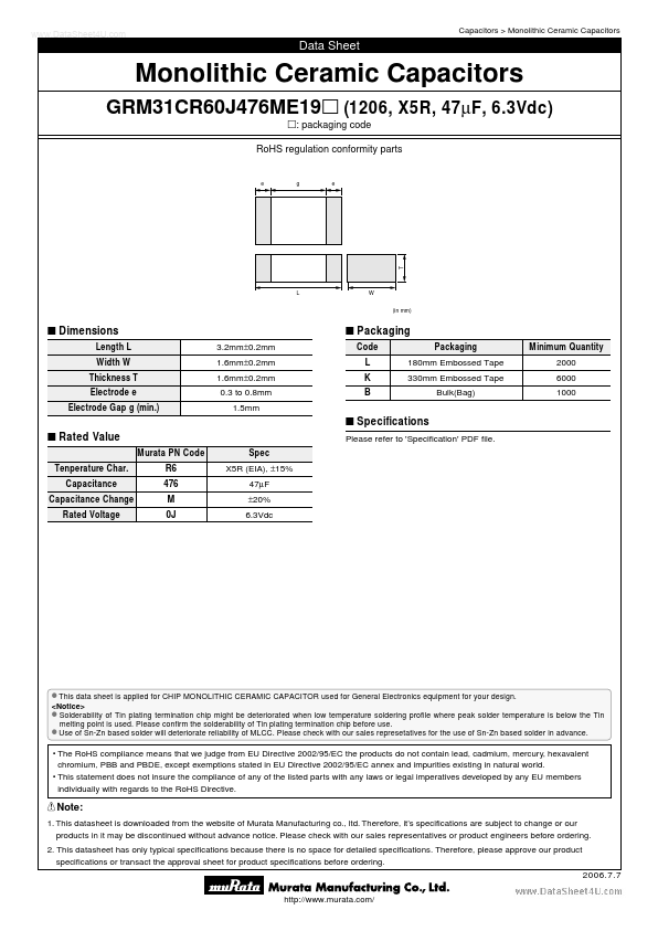 GRM31CR60J476ME19B