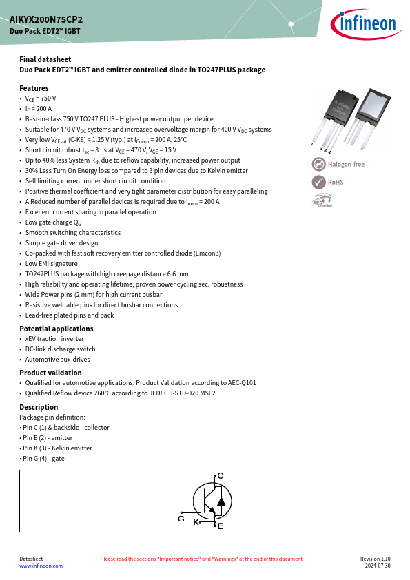 AIKYX200N75CP2 Datasheet Preview