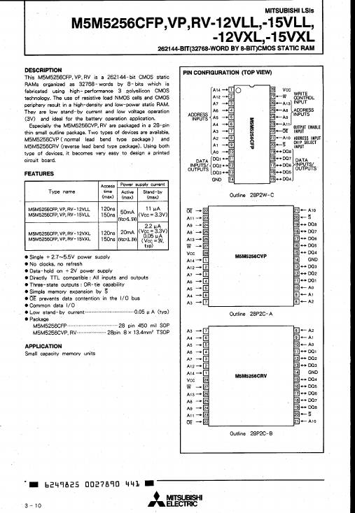 M5M5256CFP-12VXL