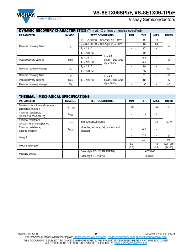 VS-8ETX06SPbF