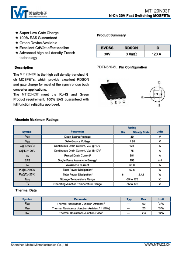 MT120N03F Datasheet Preview
