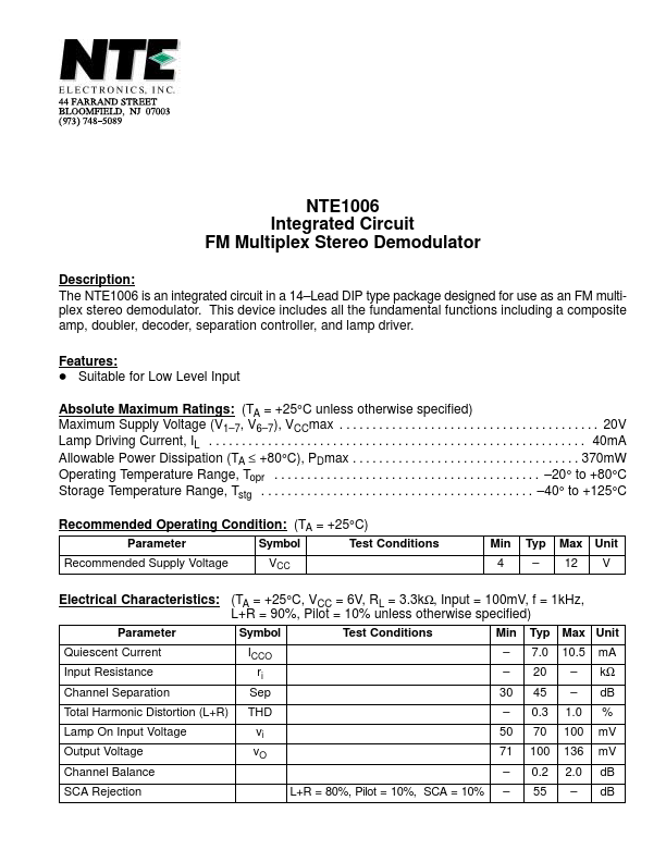 NTE1006