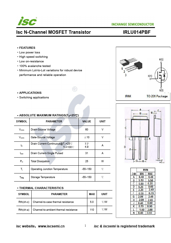 IRLU014PBF