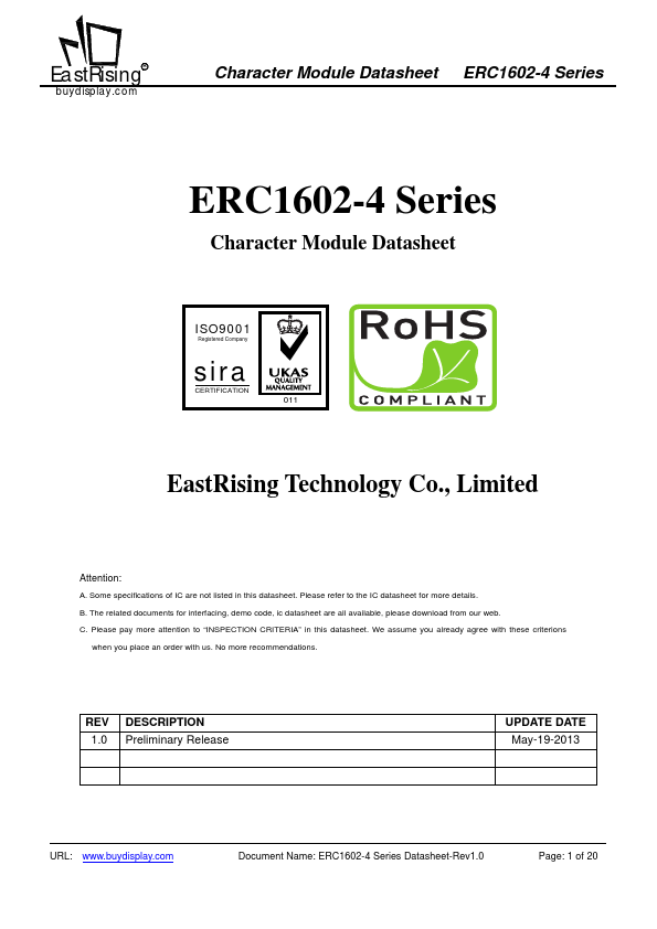 ERC1602-4 Datasheet Preview