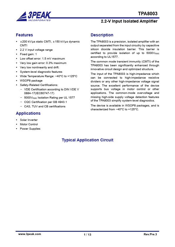 TPA8003 Datasheet Preview