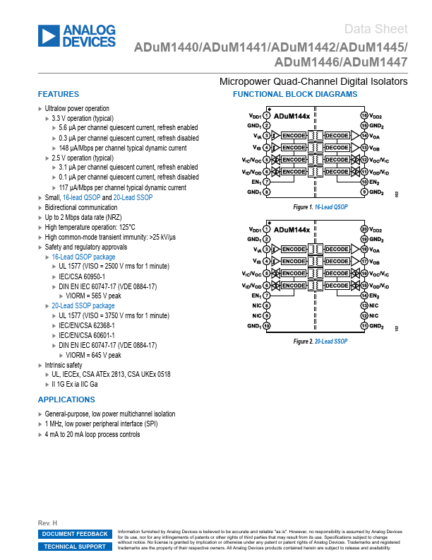 ADuM1446 datasheet page 1 preview