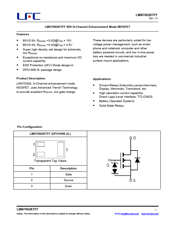 LMN7002KTFF Datasheet Preview