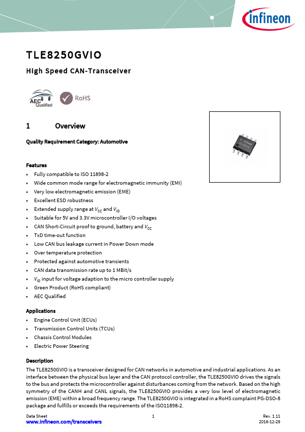 TLE8250GVIO Datasheet Preview