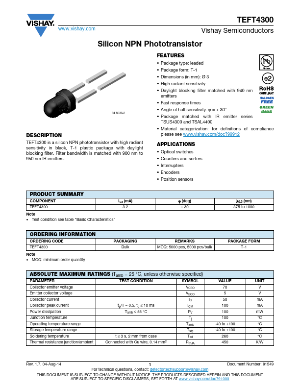 TEFT4300 Datasheet Preview