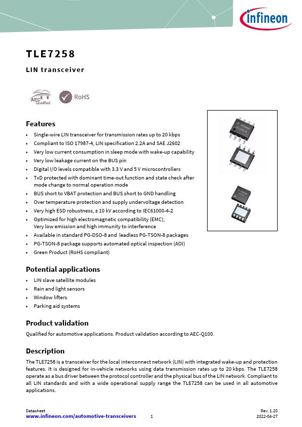 TLE7258 Datasheet Preview
