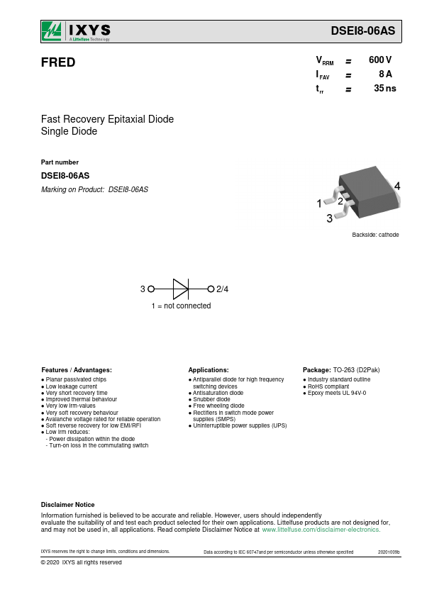 DSEI8-06AS Datasheet Preview