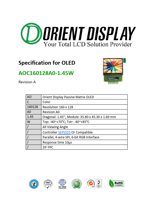AOC160128A0-1.45W Datasheet Preview