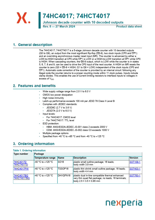 74HC4017DB Datasheet Preview