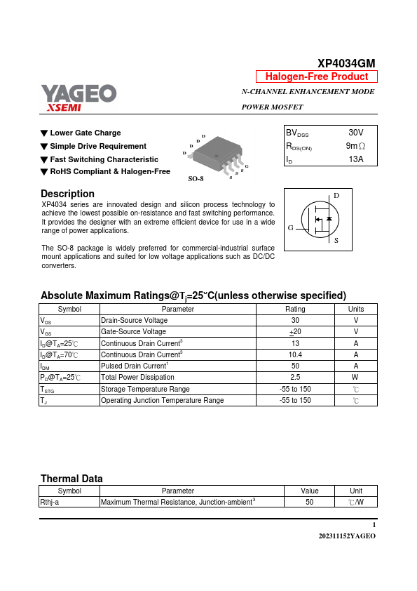 XP4034GM Datasheet Preview