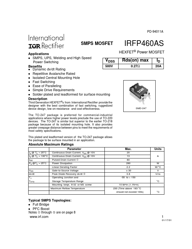 IRFP460AS