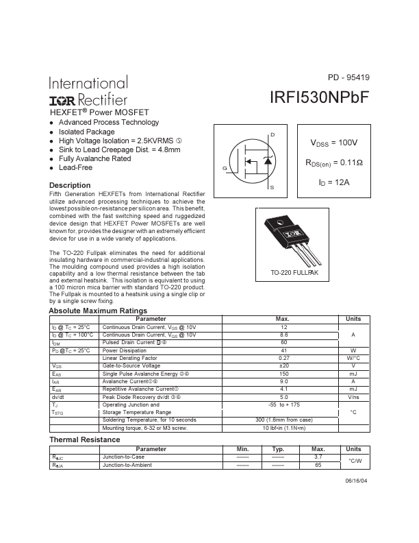 IRFI530NPBF