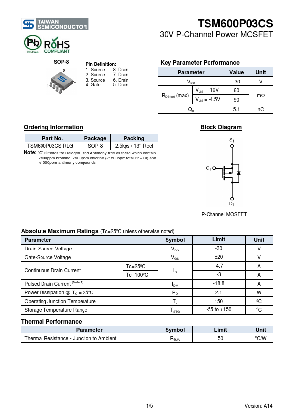 TSM600P03CS